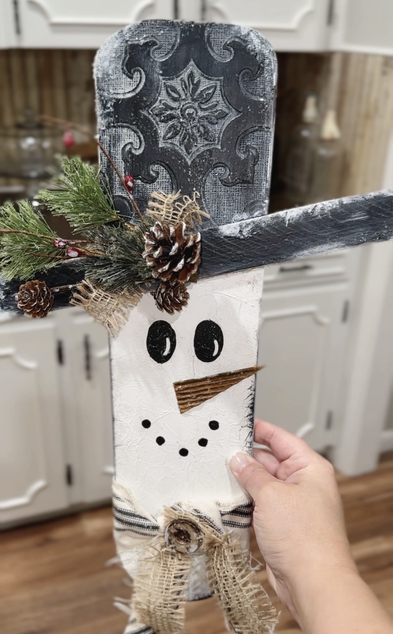 Snowman Made From Ceiling Fan Blade
