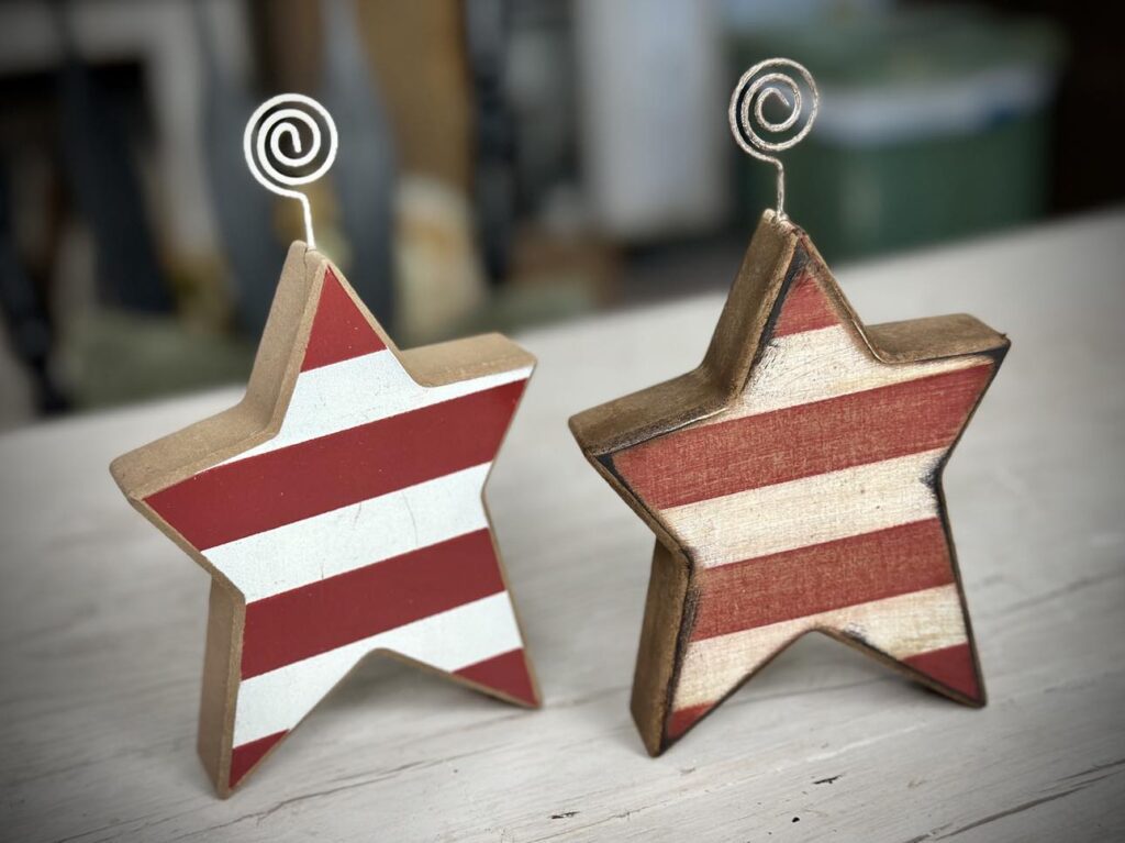 Using Antique Wax on Patriotic Star Decor